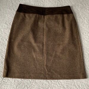 Ann Taylor Loft Brown Wool A-line Skirt, 8 Petite